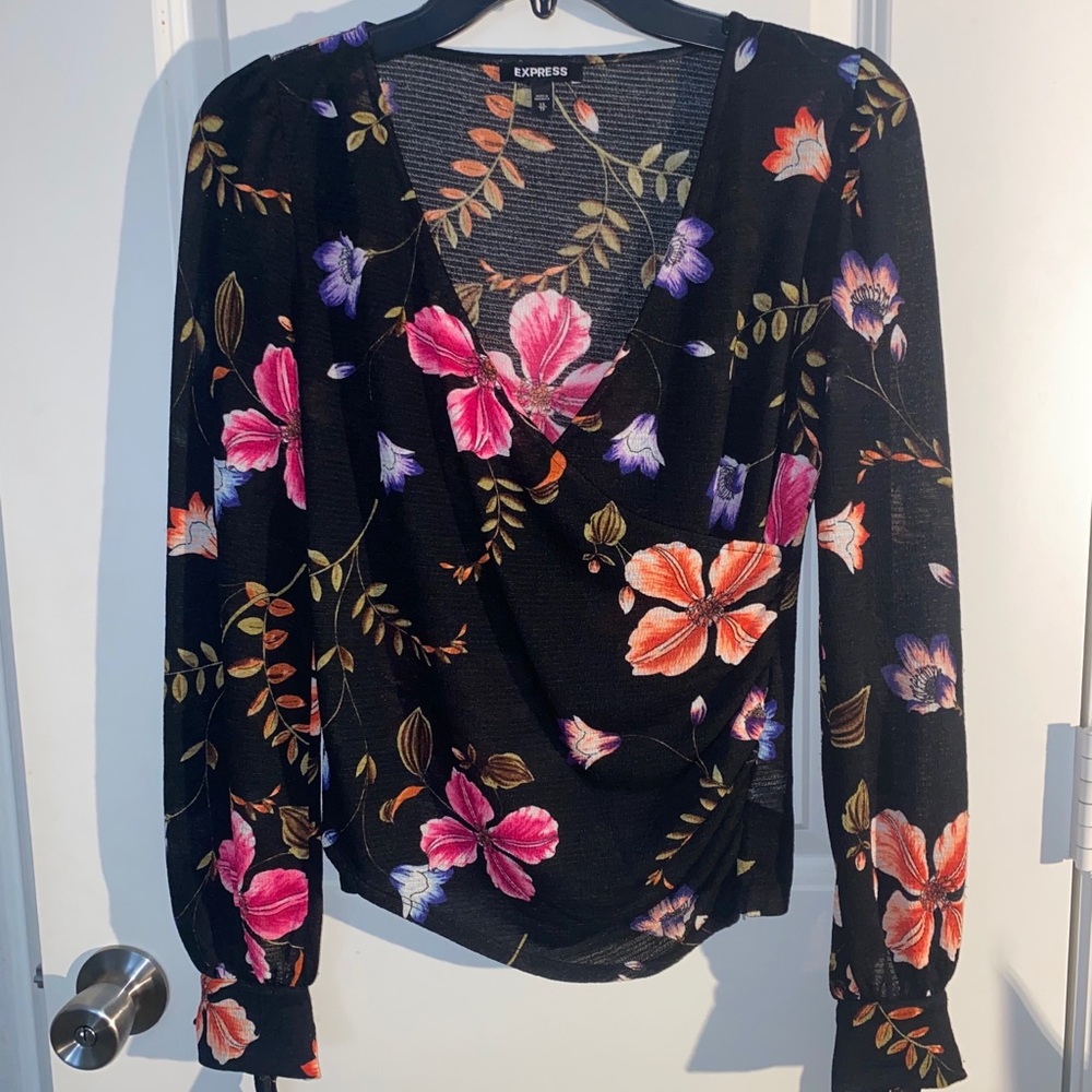 Floral Wrap Blouse